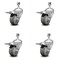 Service Caster 3 Inch Gray Polyurethane Swivel 1/2 Inch Stem Caster Set with Total Lock Brake SCC-TSTTL20S314-PPUB-121315-4 - alternate 1